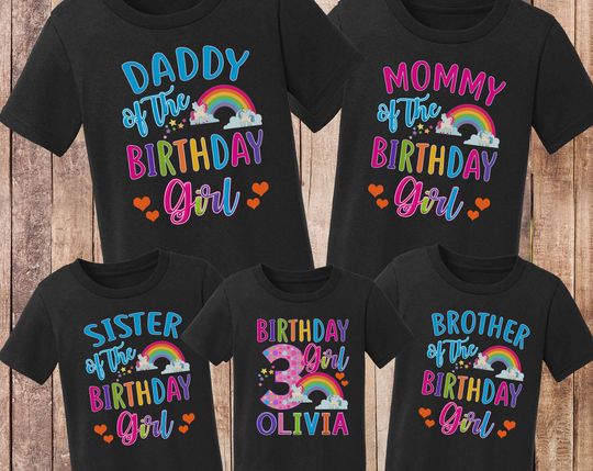 Unicorn Birthday Shirt,Rainbow birthday shirt,Matching Birthday Family Shirts