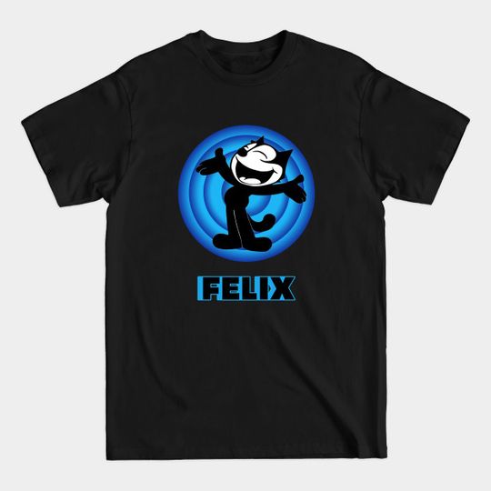 Felix the Cat Cartoon Arms Outstretched Blue Vintage Retro - Felix The Cat - T-Shirt