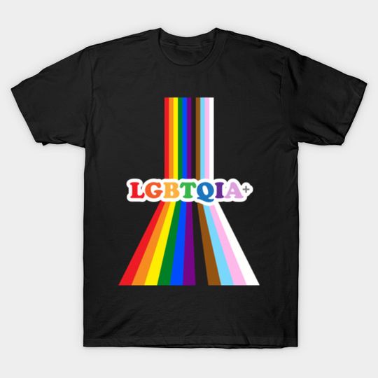 LGBTQIA+ Gay Pride Rainbow Flag Retro Disco 70s and 80s Vintage Stripe - Lgbtqia - T-Shirt