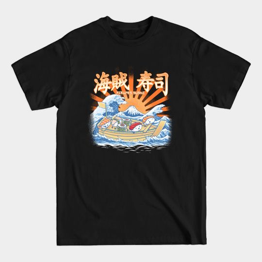 pirates sushi off kanagawa - Great Wave Off Kanagawa - T-Shirt