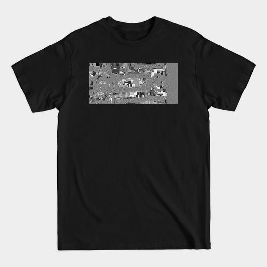 black and white glitch - Glitch - T-Shirt