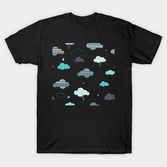 Dreamy Aztec Clouds And Thunderbolt - Clouds - T-Shirt