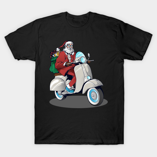 santa drive scooter - Christmas - T-Shirt