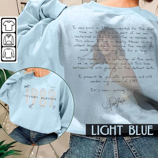 Taylor Version 2 Side Music Sweatshirt, Taylor 1989 Shirt, Swift 1989 version Vintage Bootleg, 90s Eras Tour Unisex Gift 2710 PTP