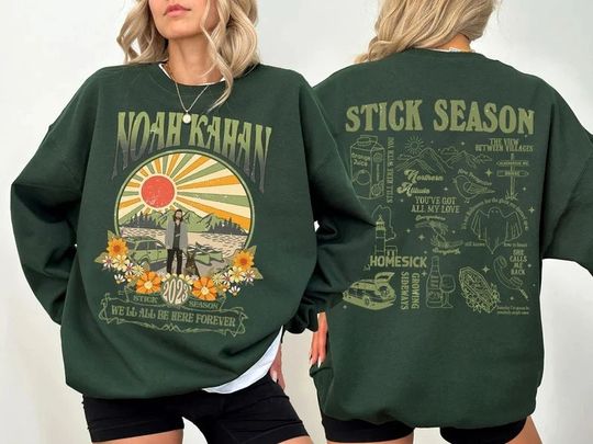 Vintage Stick Season Tour 2023 Double Side Sweatshirt, Noah Kahan Stick Season Tour 2023 , Kahan Folk Pop Music, Country Music Shirt