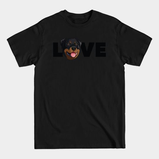 LOVE cute rottweiler dog - Rottweiler - T-Shirt