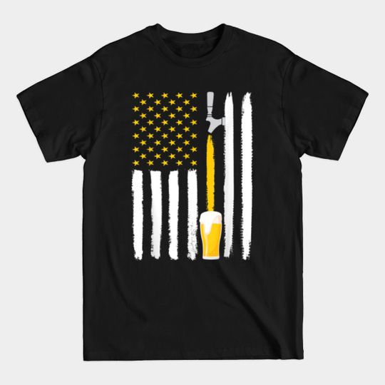 Craft Beer American Flag USA 4th July Brewery T-Shirt - Craft Beer American Flag Usa 4th July - T-Shirt