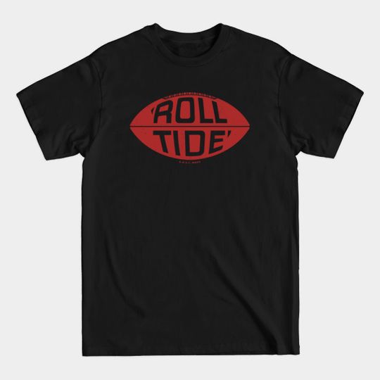 University of Alabama - 'Roll Tide' Vintage Football (Red) - Alabama - T-Shirt