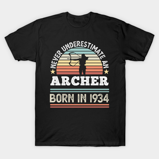 Archer born 1934 90th Birthday Archery Gift - Archery - T-Shirt