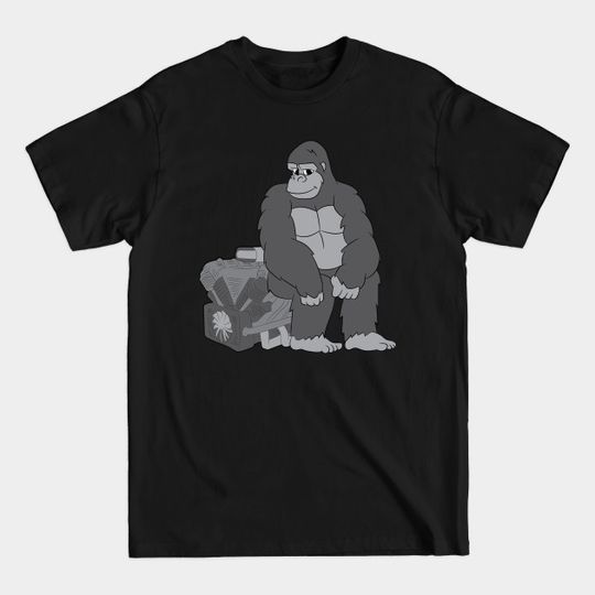 V8 Engine Shirt | Gorilla Block Gift - V8 Engine - T-Shirt