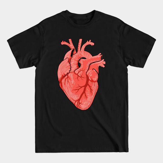 Anatomical Heart Drawing - Cardiac Surgeon Nurse - Anatomy - T-Shirt