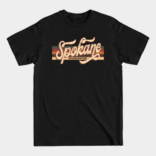 Spokane Washington - Retro 1970's 80'S Style - Spokane Washington - T-Shirt