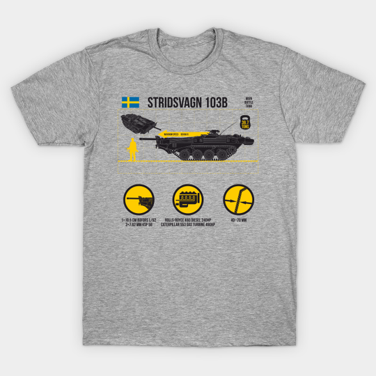 Infographic Stridsvagn 103B on light - Swedish - T-Shirt