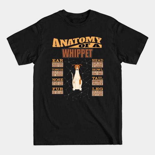 Anatomy Of A Whippet - Whippet English Whippet,Snap dog, - Whippet - T-Shirt
