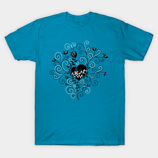 Dark Abstract Whimsical Fixed Broken Heart - Gothic - T-Shirt