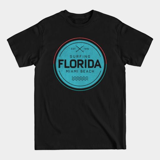 Retro 80s Surfing Florida FL Miami Beach Vintage Souvenir - Florida - T-Shirt