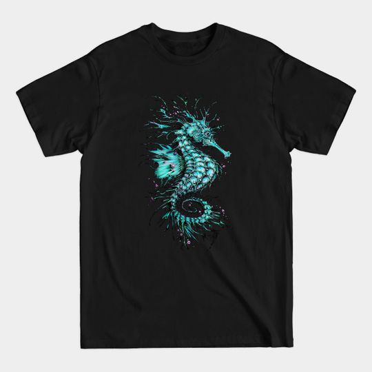 Cyan Seahorse - Seahorse - T-Shirt