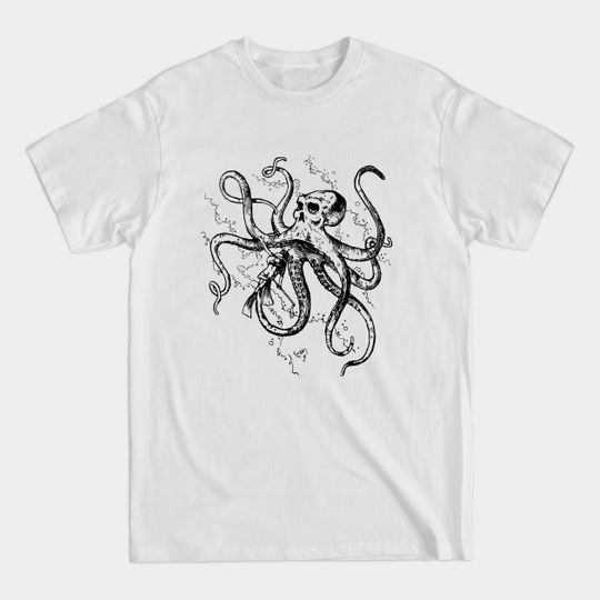Octo Skull Attach - Octopus Illustration - T-Shirt