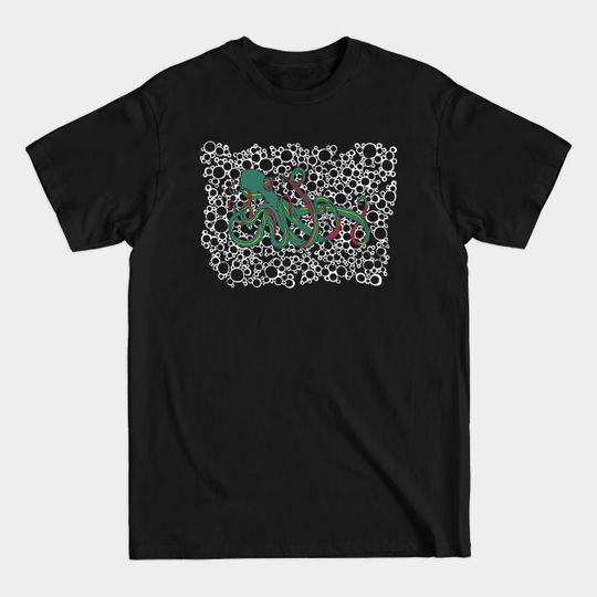 Octopus and Bubbles - Octopus Illustration - T-Shirt