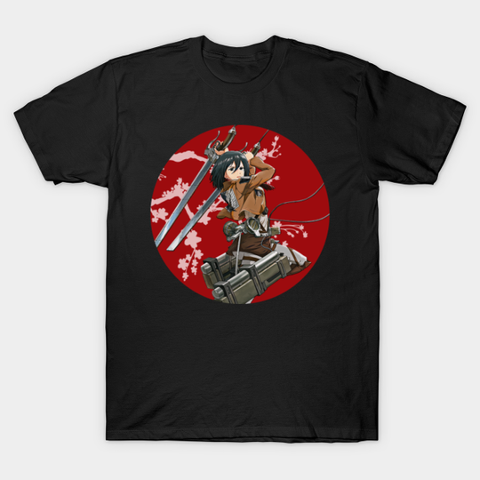 Attack on Titan: Mikasa Ackerman - Red Circle - Mikasa Ackerman - T-Shirt