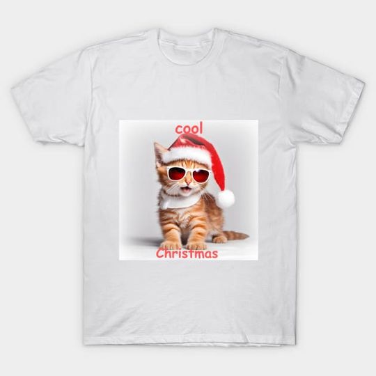 Cool christmas kitten - Christmas Cat - T-Shirt