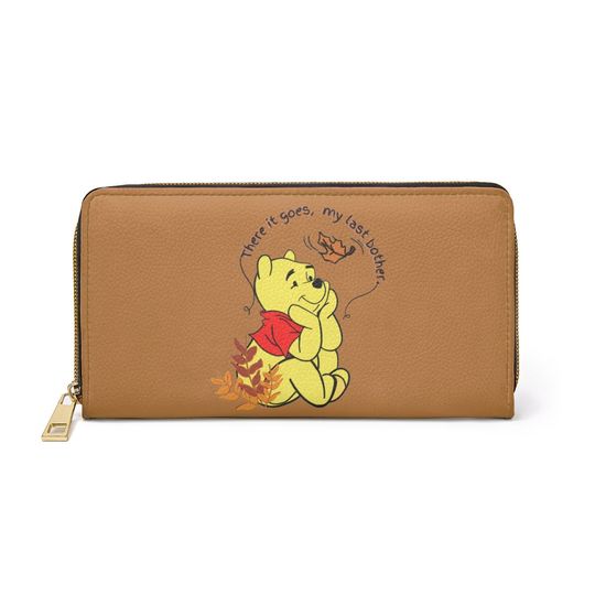 Disney Winnie the Pooh Womens wallet with Funny Quote Zipper Wallet