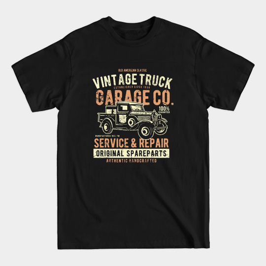 Vintage Truck: Old American Garage Co. Design - Garage - T-Shirt
