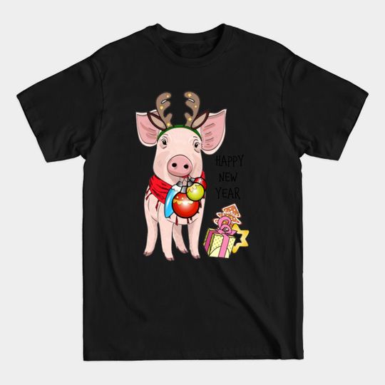 cute piggy new year - Christmas Pig - T-Shirt