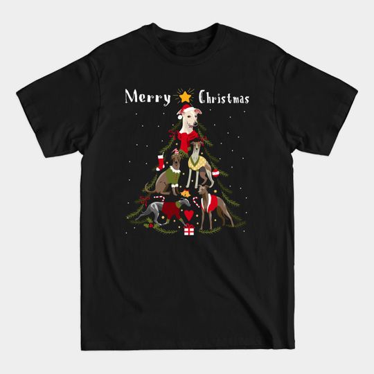 Christmas Tree Whippet Lover Xmas Dog Owner - Christmas - T-Shirt