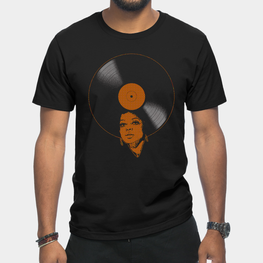 Afrovinyl v.2 (Brown) - Afro - T-Shirt