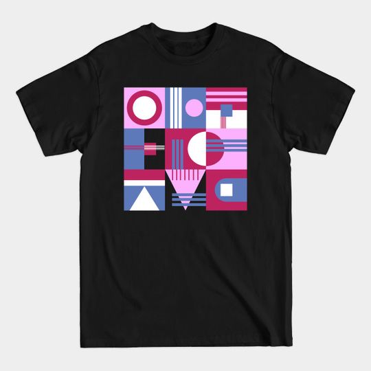 Pink and blue abstract - Geometric - T-Shirt