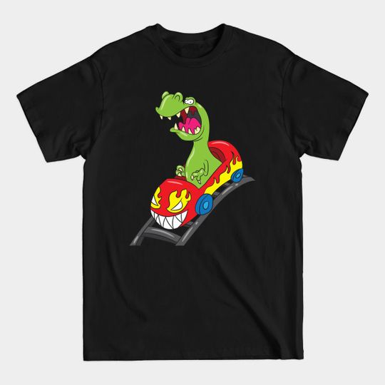 Roller Coaster Shirt | Riding Dinosaur Gift - Roller Coaster - T-Shirt