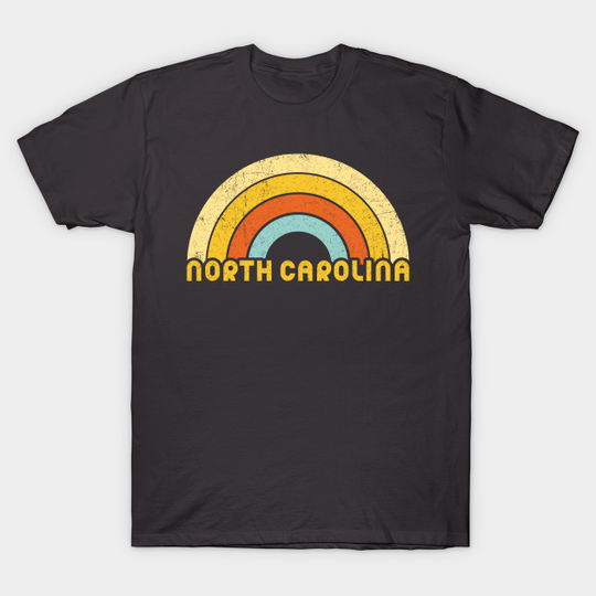 Retro Colorful North Carolina Design - North Carolina - T-Shirt