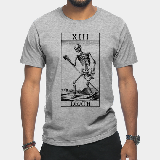 XIII Death: vintage black & white Tarot card from a 19th century deck - Death Tarot Card - T-Shirt