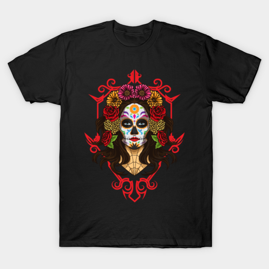 Santa Muerte - La Calavera Catrina - Sugar Skull - Day Of The Dead - T-Shirt