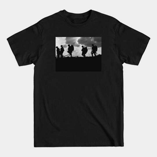 WWI Soldier Silhouettes - Battle of Broodseinde - Military History - T-Shirt