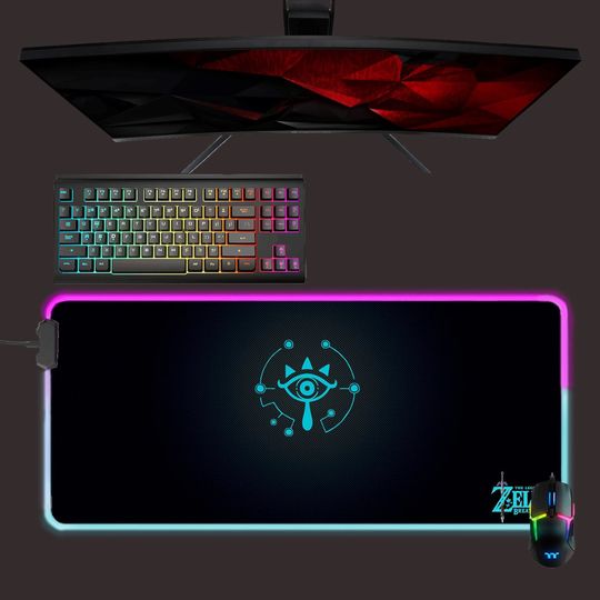 The legend of zelda led mouse mat, Breath of the wild Sheikah slate rgb mouse pad, gaming mouse pad, led desk mat