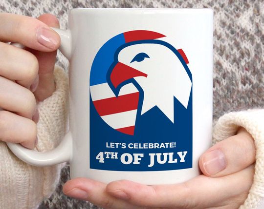 Let's Celebrate 4th of July Mug, Happy 4th of July Mug, Independence Day Mug