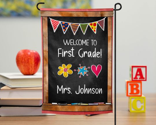 12x18 Inch Personalized Welcome to School Garden Flag