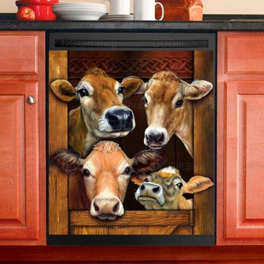 Cow Dishwasher Cover, Kitchen Dishwasher