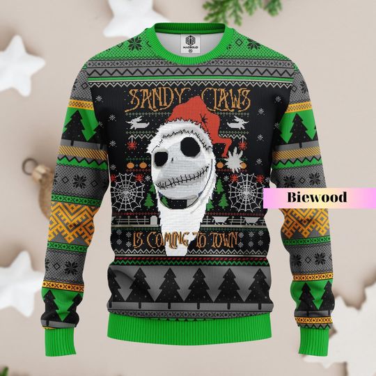Christmas Jack Skellington Sweater, Christmas Sweater Funny, Jack Skellington Ugly Sweater, Nightmare Before Christmas