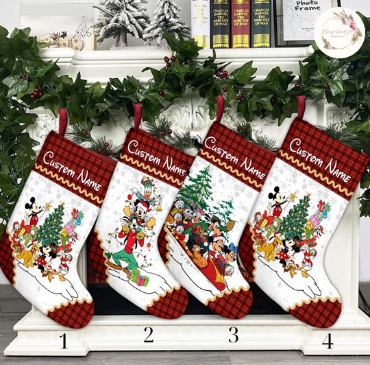 Personalized Mickey And Friends Disney Christmas Stocking, Family Christmas Stocking