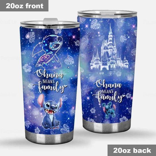 Stitch Tumbler, Stitch Coffee Cup, Ohana Means Family Tumbler, Lilo And Stitch, Stainless Tumbler