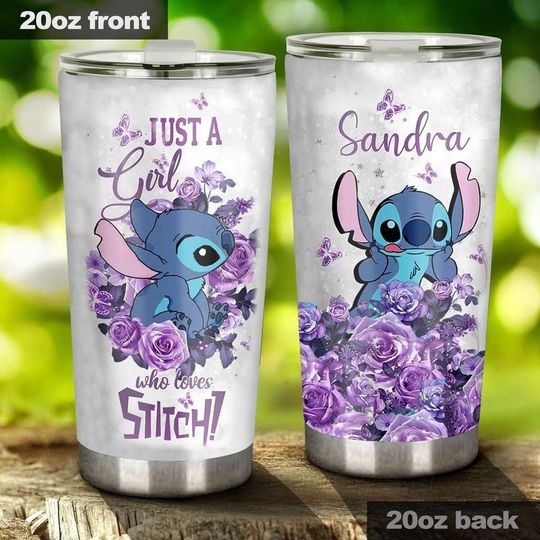 Stitch Flower Tumbler, Just A Girl Who Loves Stitch Tumbler, Stitch Tumbler, Stitch Tumbler, Stitch Gifts