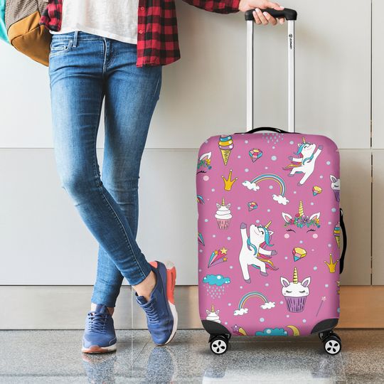 Pink fairy unicorn Suitcase, Luggage Cover