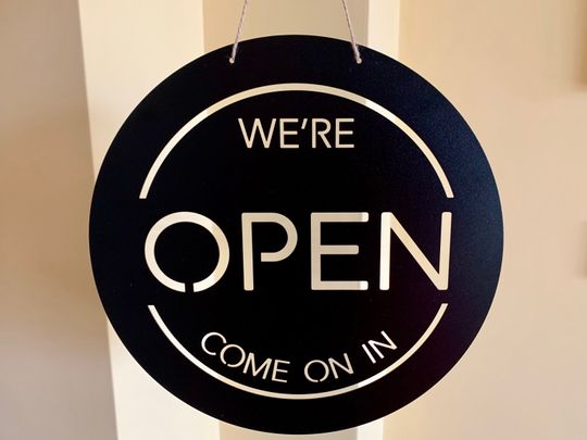 Personalized We're Open Shop Metal Sign Business Open Sign