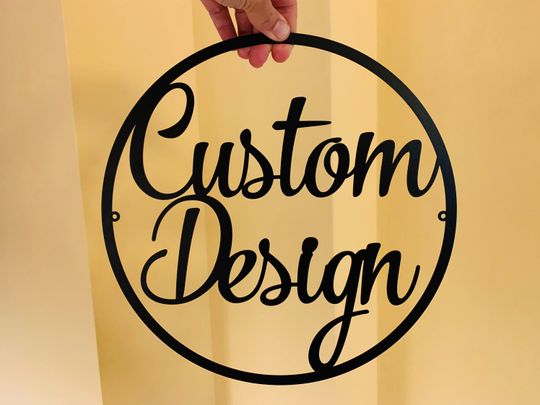 Personalized Design Logo, Any Font, Metal Sign Your Text Here Wall Art Decor
