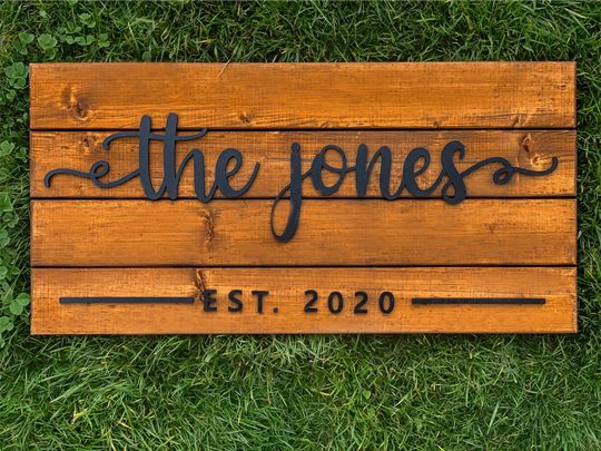 Custom Wood Sign Personalized Family Name Sign
