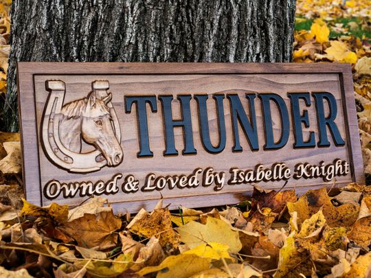 Horse Stall Ranch Sign Horse Barn Decor Rustic Wood Sign Personalized Couples Gift Custom Wooden Sign Horse Name Sign Horse Stable Sign