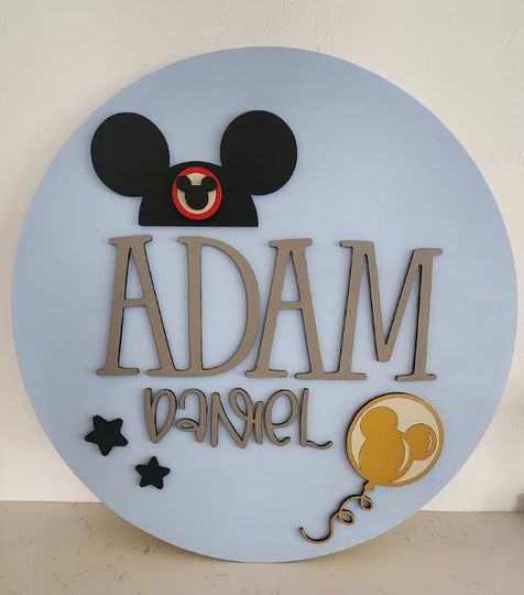 Personalized Disney Mickey Wooden Sign